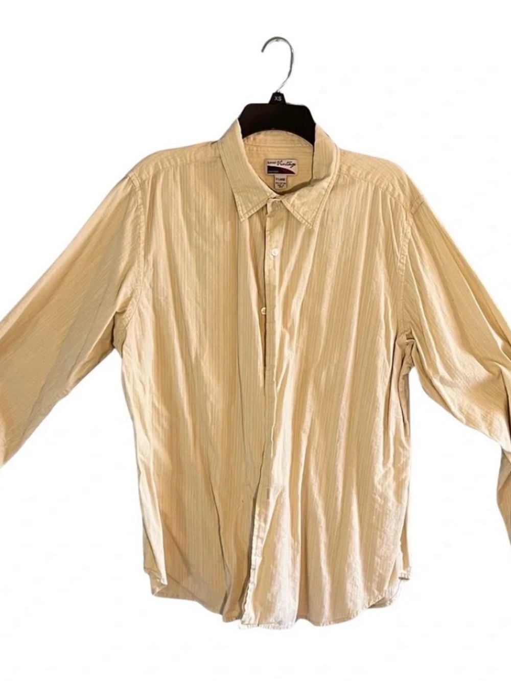 Rare Vintage Brand Men's Beige Button-Up Shirt Size XL
